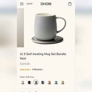 UI Ohom 3.0 Fine Ceramic 12oz Self Heating Mug